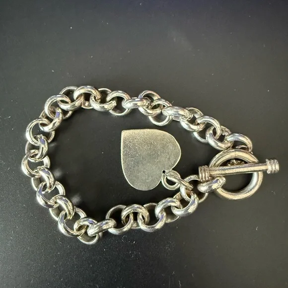 Elegant Tiffany Style Silver Rolo Bracelet - Picture 3 of 4